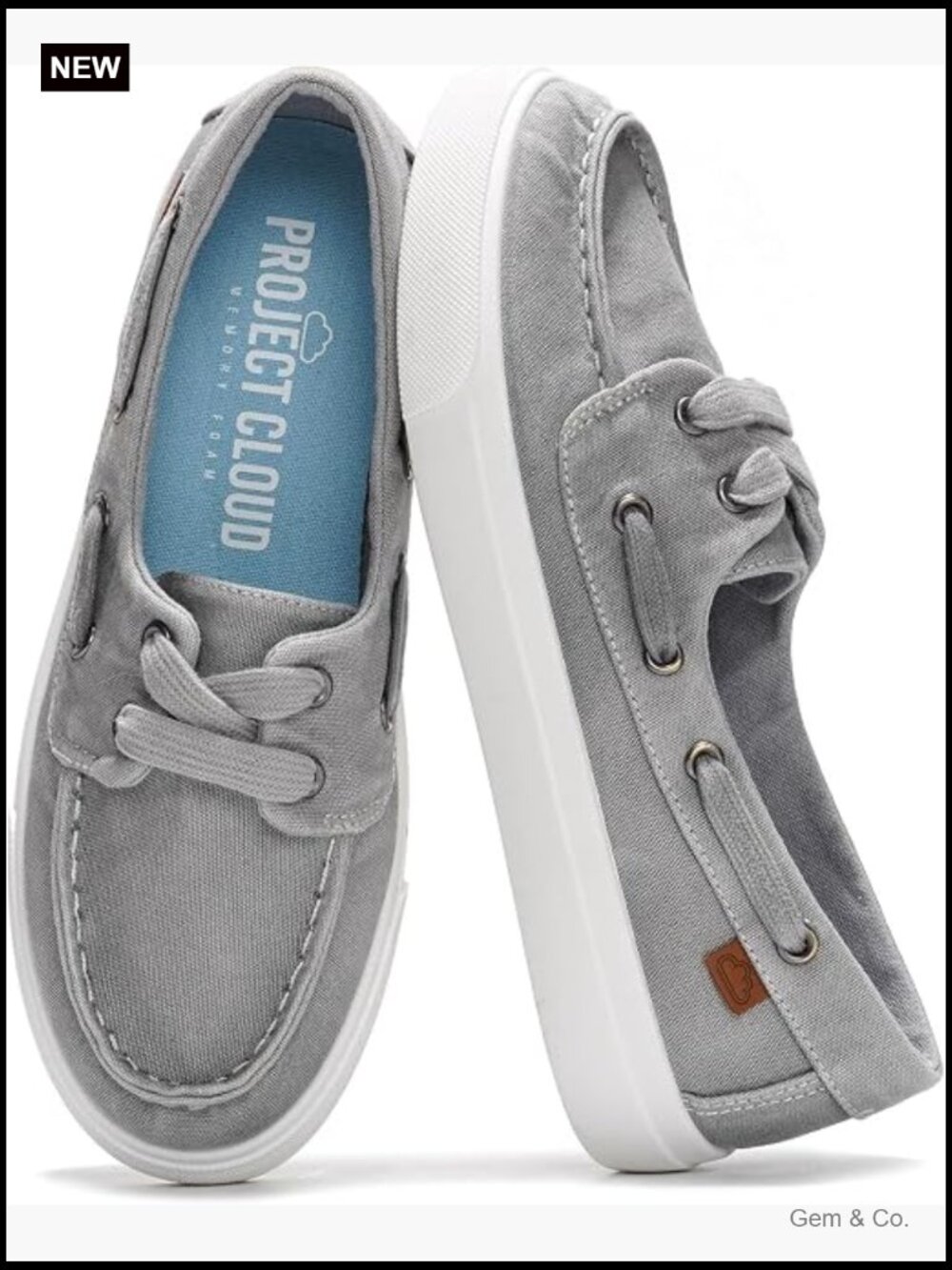 Canvas Slip On Sneakers with Memory Foam Insole Non-Slip Sole